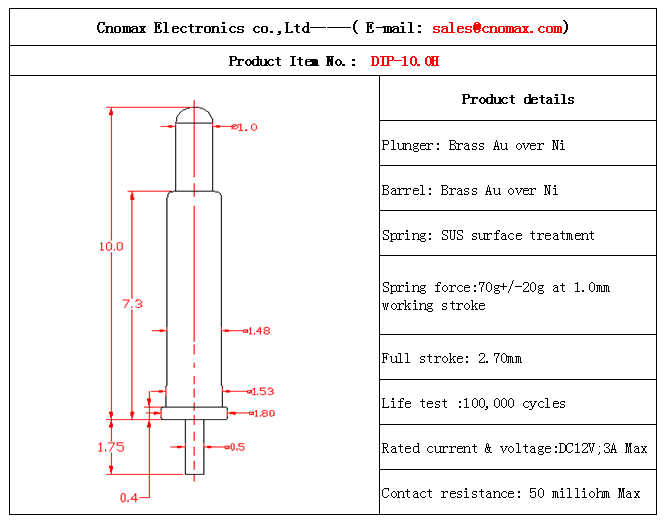 Pogo pin connector Pogo pin connector