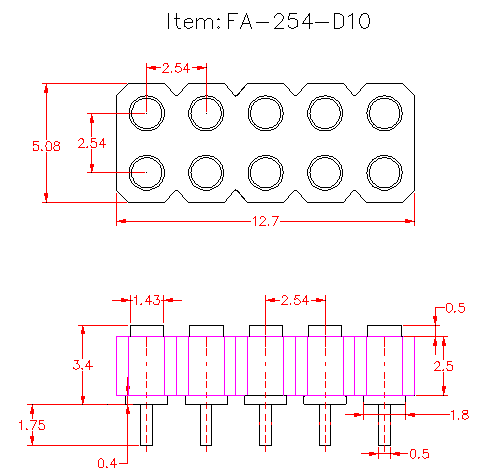 10pin female pogo pin connector