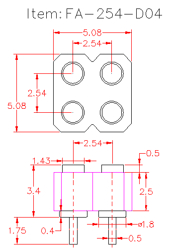 4pin Female pogo pin connector